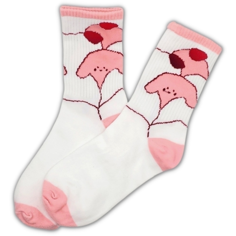 Nintendo Kirby Socks O/S Pink & White